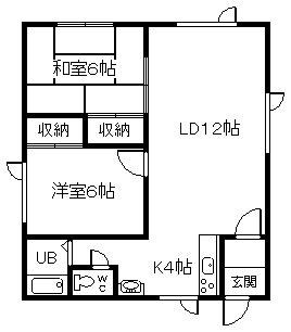 コーポエルム(2LDK/2階)の間取り写真