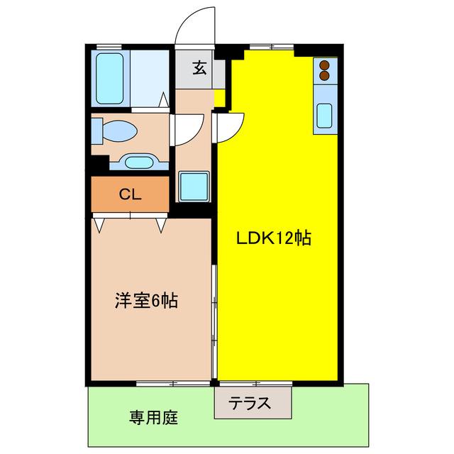 FRIENDRY SQUARE(1LDK/1階)の間取り写真