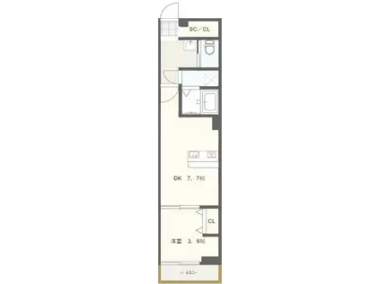 SHELL MAISON(1DK/1階)の間取り写真