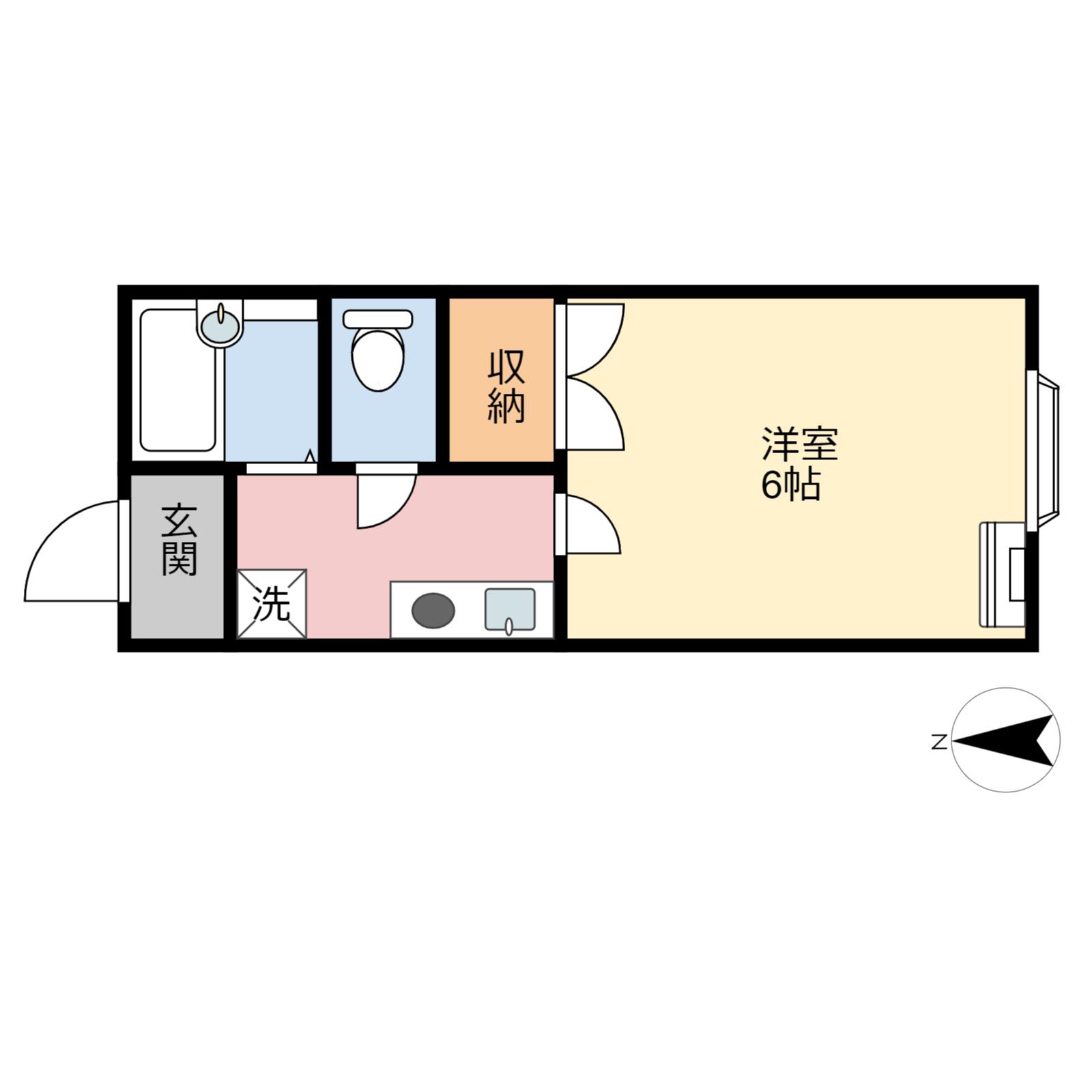 レジデンス平野(1K/2階)の間取り写真