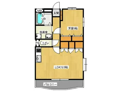 アステロード曙(1LDK/2階)の間取り写真