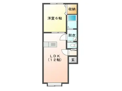 Mハイツ宮の森7(1LDK/2階)の間取り写真