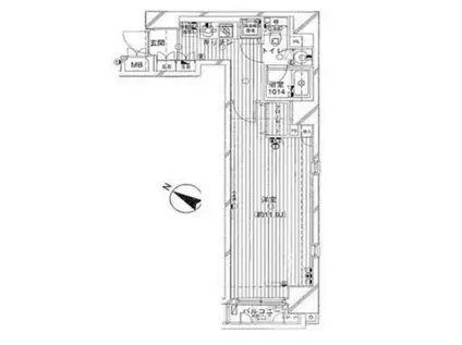 パークウェル市ヶ谷(1K/3階)の間取り写真