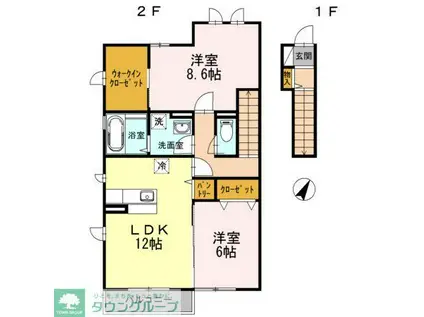 グラン・プレジール(2LDK/2階)の間取り写真