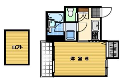 ウィステリア17(1K/2階)の間取り写真
