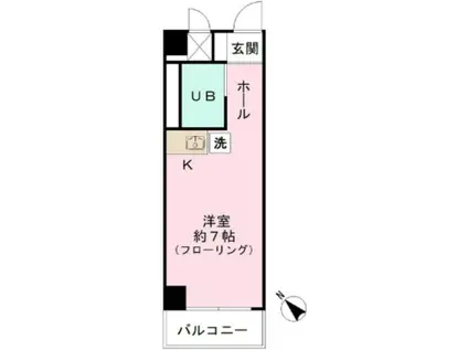 エクセル駒沢(ワンルーム/2階)の間取り写真