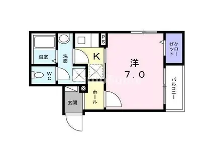 グリーンハイツ甲子園口(1K/1階)の間取り写真