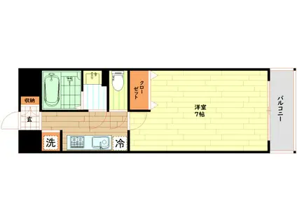 RAINBOW COURT立売堀(1K/5階)の間取り写真