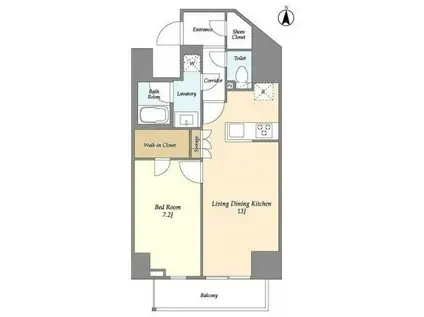 グランカーサ三ノ輪IV(1LDK/3階)の間取り写真