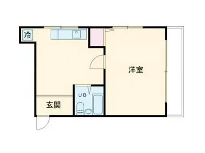 HAPPY HILL(1K/2階)の間取り写真