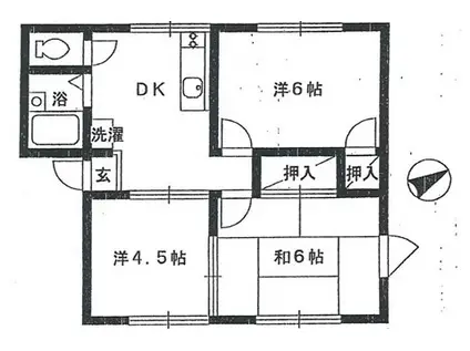 シャトミーC(3DK/2階)の間取り写真