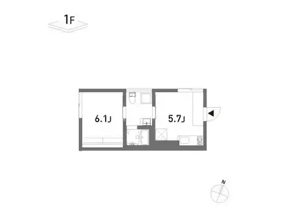 COLLAGE HOUSE(1DK/1階)の間取り写真