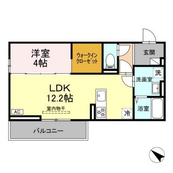 CLASSEUM盛岡駅前 II(1LDK/1階)の間取り写真