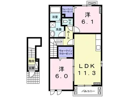 キートス(2LDK/2階)の間取り写真