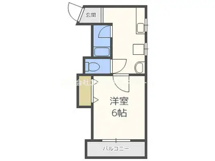 豊グランドハイツ(1K/3階)の間取り写真