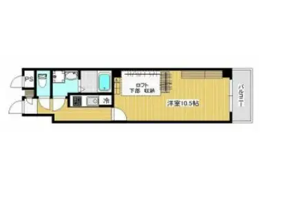 CIEL本町(1K/2階)の間取り写真