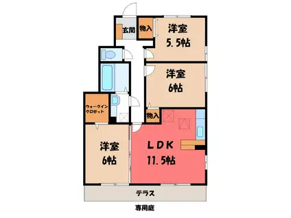 WIT 古河(3LDK/1階)の間取り写真