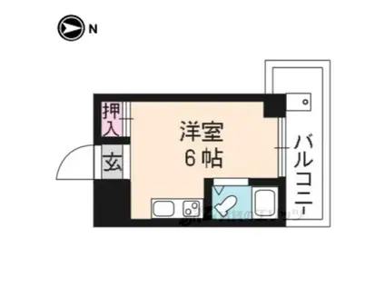 カーサ船岡山(ワンルーム/3階)の間取り写真