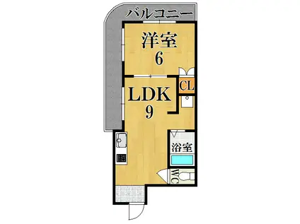 コスモマンション神宮駅前館(1LDK/3階)の間取り写真