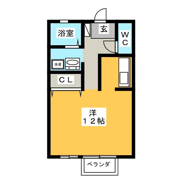 IRIS(ワンルーム/1階)の間取り写真