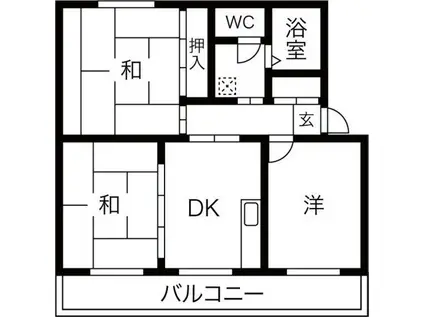 サクセスコート(3DK/2階)の間取り写真