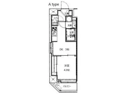 レアライズ町屋(1DK/5階)の間取り写真