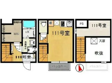 ラ・カーサ イズミ(ワンルーム/1階)の間取り写真