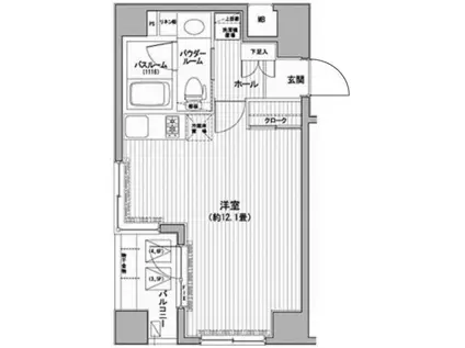 ラグジュアリーアパートメント御徒町(ワンルーム/6階)の間取り写真