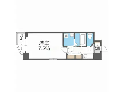 エイペックス内本町RH(1K/8階)の間取り写真