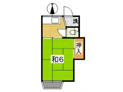 恒栄コーポ(1K/2階)の間取り写真