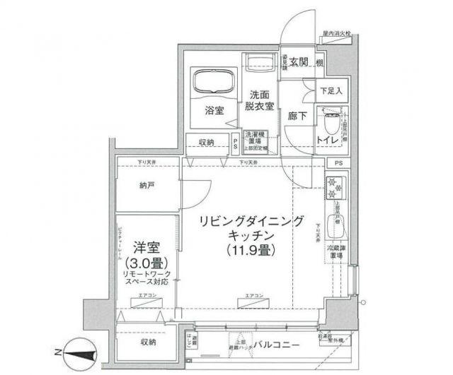 アイルプレミアム押上ノルド(1LDK/2階)の間取り写真