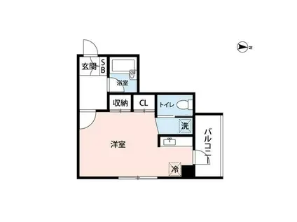東急世田谷線 若林駅(東京) 徒歩5分 5階建 築31年(ワンルーム/4階)の間取り写真