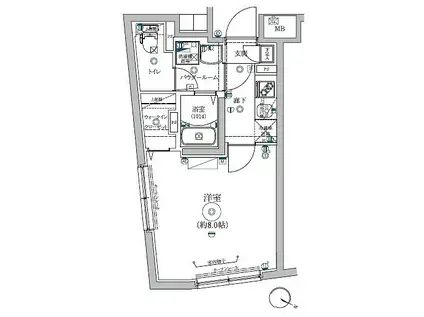 RELUXIA都立大学(1K/1階)の間取り写真