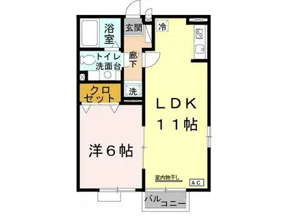 ラーゼンヴィラ(1LDK/2階)の間取り写真