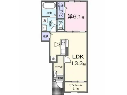 サンクレスト(1LDK/1階)の間取り写真
