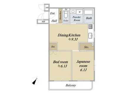 クリオ東寺尾壱番館(2DK/1階)の間取り写真