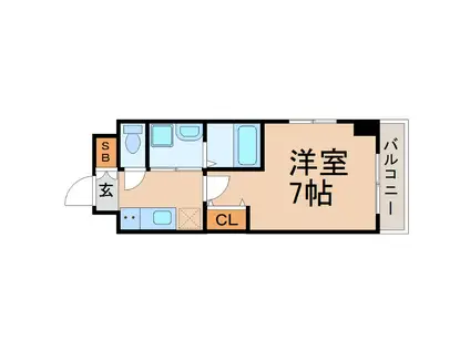 ロジュマン花川(1K/6階)の間取り写真