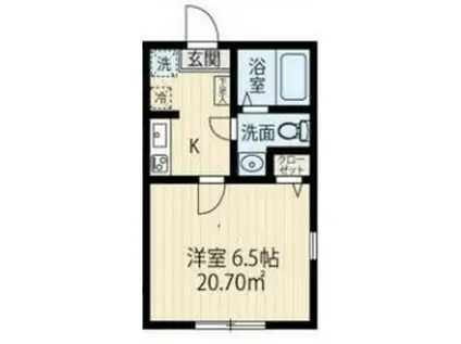 ラフィーネ上大岡IIB棟(1K/1階)の間取り写真