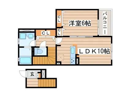 KUJIRAーSO(1LDK/2階)の間取り写真