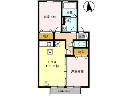 SUN.Y.M(2LDK/2階)の間取り写真