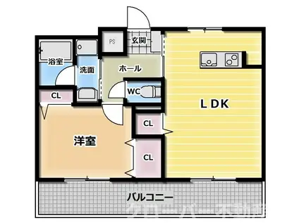 ルークロエ(1LDK/2階)の間取り写真