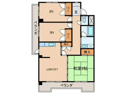 サンシャイン稲荷(3LDK/1階)の間取り写真