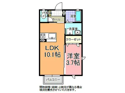ルシェロ(1LDK/2階)の間取り写真