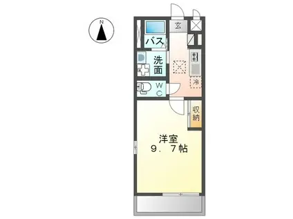 ラ・ヴィータ(1K/2階)の間取り写真