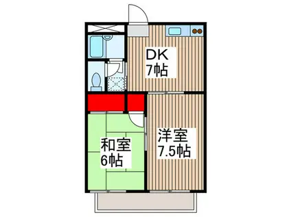 れんがハウス(2DK/1階)の間取り写真