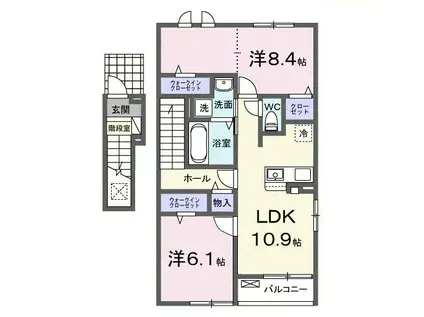 グレイス カーサ(2LDK/2階)の間取り写真