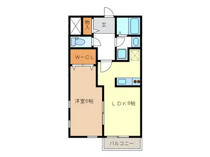 HEARTLAND中山(1LDK/2階)の間取り写真