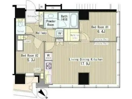 マイタワーレジデンス(2LDK/24階)の間取り写真