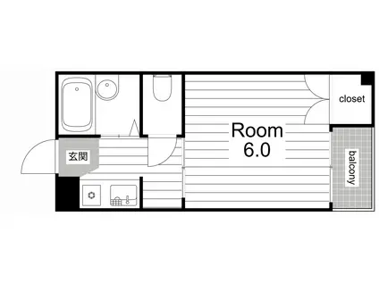 ヌーヴォー明和(1K/1階)の間取り写真