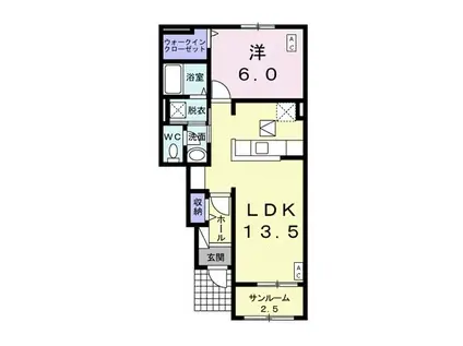 サウス バード(1LDK/1階)の間取り写真